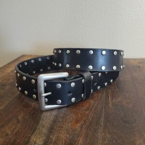 Relic by Fossil Men's Black Studded Leather Belt